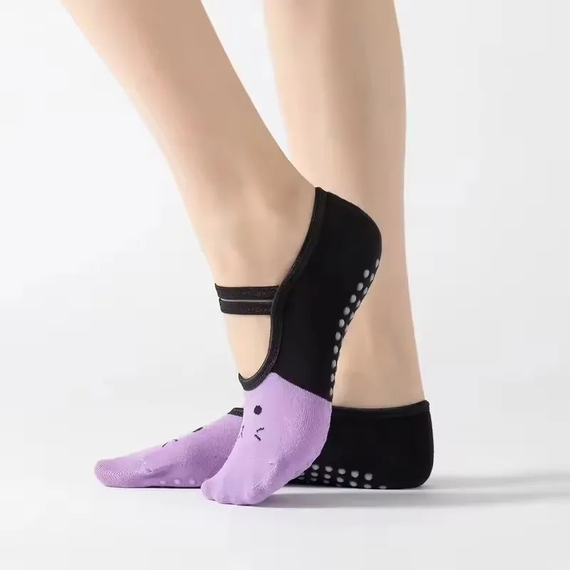 New Sports Yoga Socks Slipper Women Anti Slip Cotton Ladies Pilates Socks Ballet Heel Protector Professiona Yoga Dance Socks - Image 3