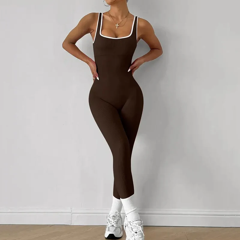 Back V Jumpsuit Women Gym Set Training Yoga Suit Sportswear One Piece Sports Jumpsuit Fitness Rompers Stretch Workout Bodysuits - Image 5