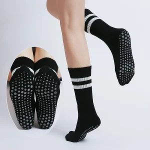 Ladies' Mid-tube Bottom Non-slip Yoga Socks Women Professional Fitness Pilates Indoor Floor Dance Socks for Gymnastic Ballet