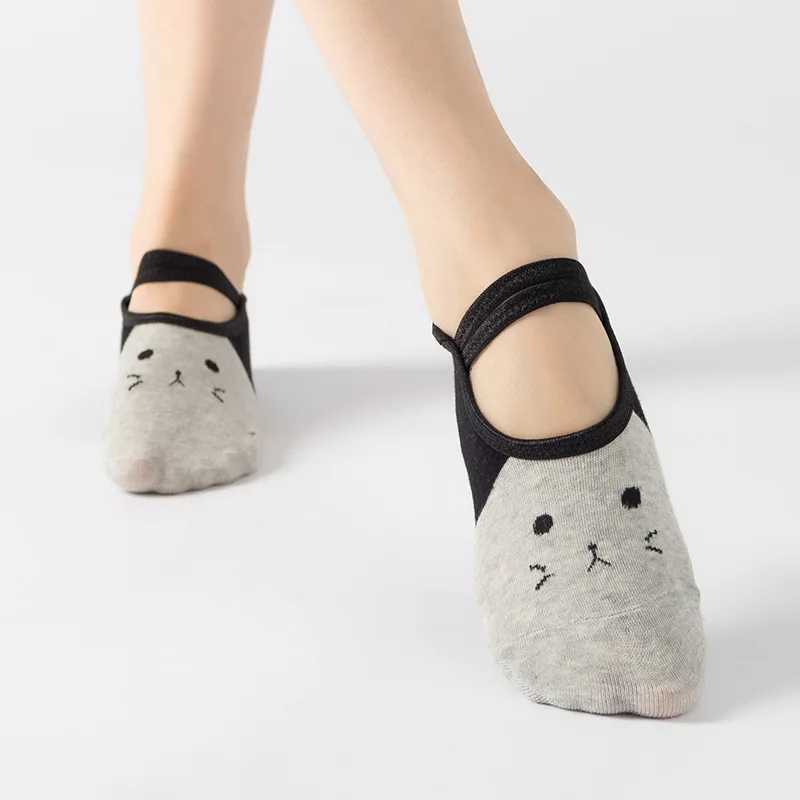 New Sports Yoga Socks Slipper Women Anti Slip Cotton Ladies Pilates Socks Ballet Heel Protector Professiona Yoga Dance Socks - Image 4