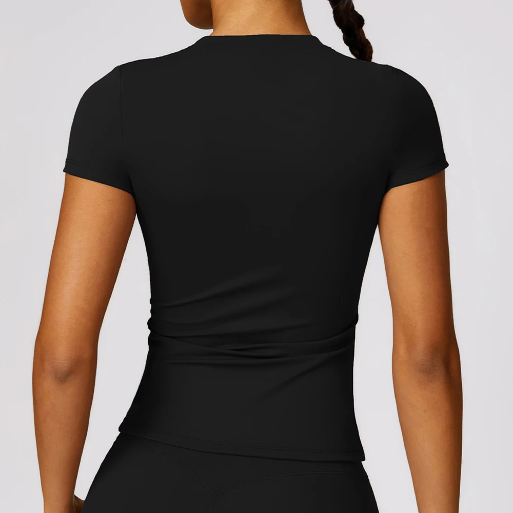 Summer Sports Tops Quick-drying Ladies Tank Top Fitness Running Yoga Short Sleeve Elastic Breathable Yoga T-Shirt For Women - Image 5